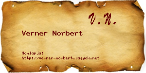 Verner Norbert névjegykártya